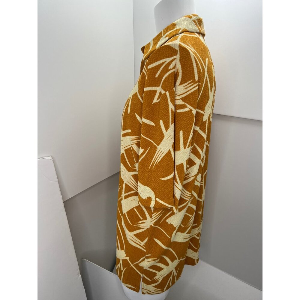 Creme De Silk Shirt Men's Medium M Abstract Textured Silk Blend Short Sleeve - Picture 7 of 7